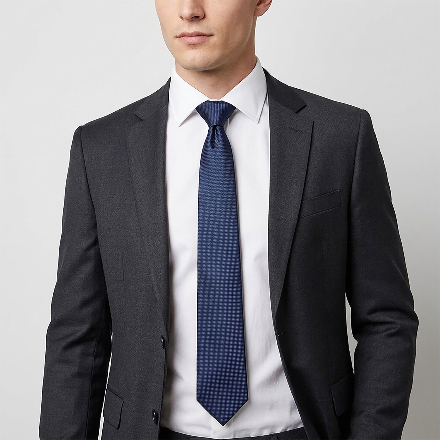 Men's Micro Dot Texture Tie Fine Woven Pattern Necktie Subtle Solid Look 57 Inch Length 3.1 Inch Width Formal Business Accessory