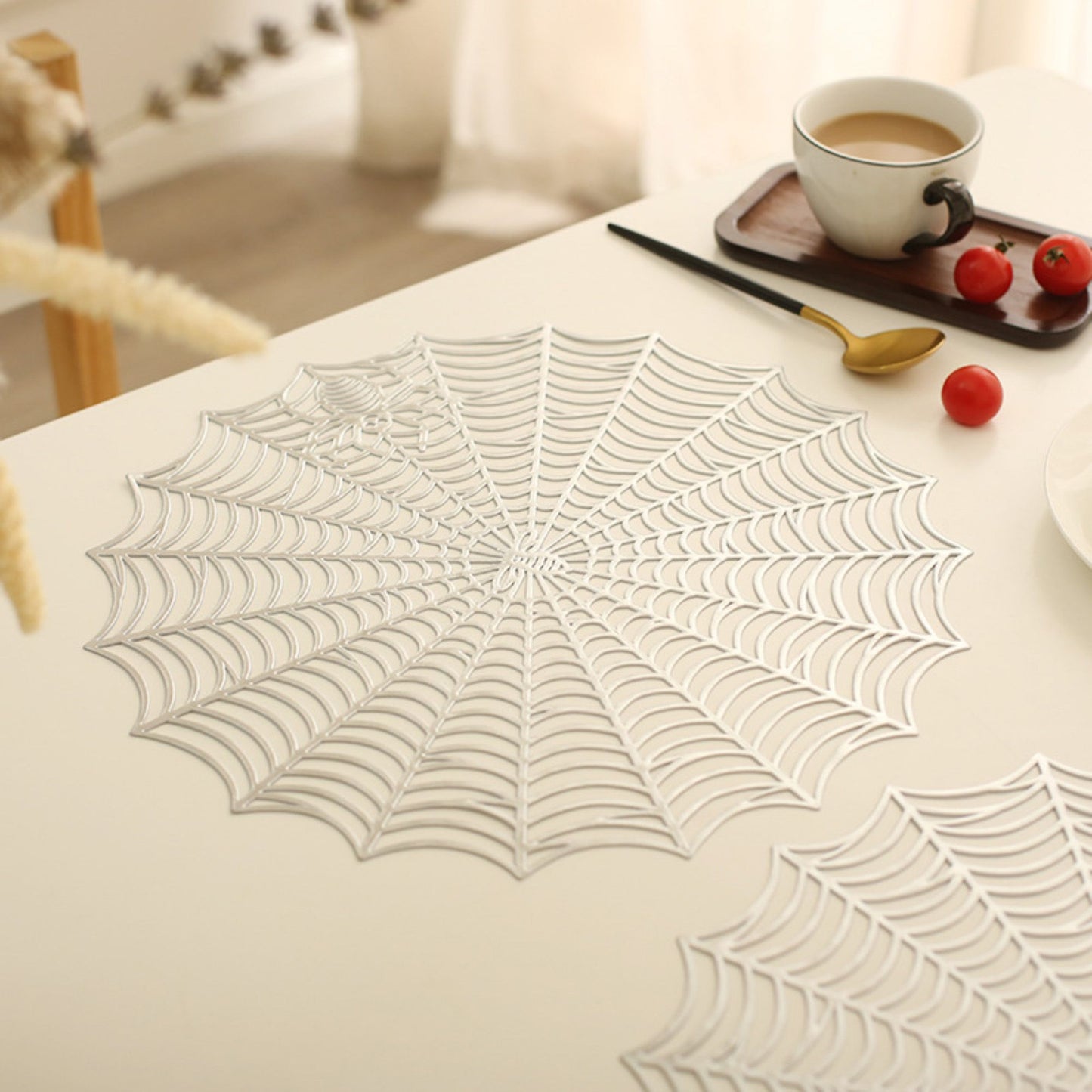 Halloween Spiderweb PVC Waterproof Non-Slip Placemat