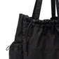 Drawstring Tote Bag with Long Shoulder Straps and Adjustable Side Pockets 12.5x13x5.5in