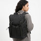 Large Flap Backpack with Drawstring Closure Buckle Straps Side Pockets and Padded Shoulder Straps