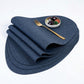 6 Piece Faux Linen Textured Placemat Set Waterproof Heat Resistant Irregular Table Mats