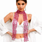 Sequin Floral Skinny Scarf Mesh Neck Wrap