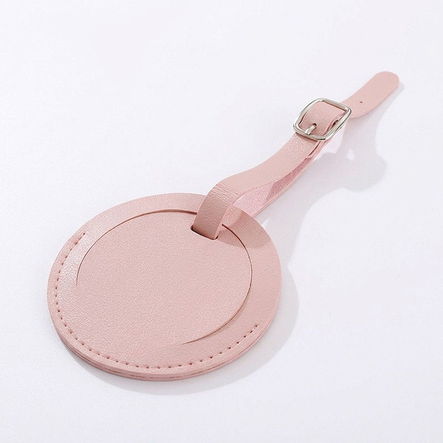 2 Pack Round Luggage Tags with Adjustable Buckle Straps