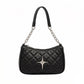 Quilted Shoulder Bag with Chain Strap and Star Accent
