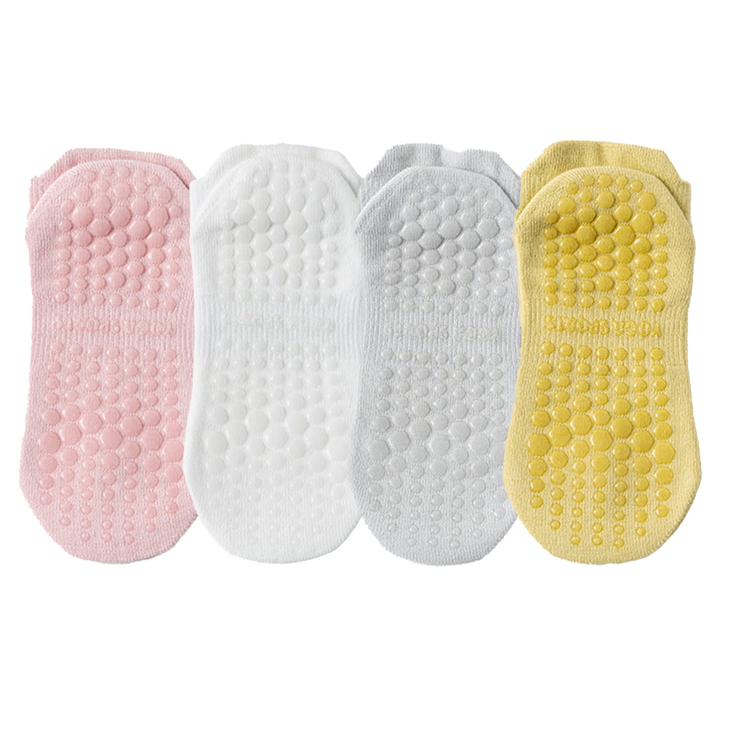 4-Pack Mesh Top Non-Slip Yoga Socks with Full Sole Grips and Breathable Lightweight Fabric