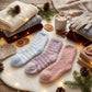 3-Pair Plush Fuzzy Crew Socks Set, Ultra-Soft Cozy Cabin Slipper Socks for Winter Lounging