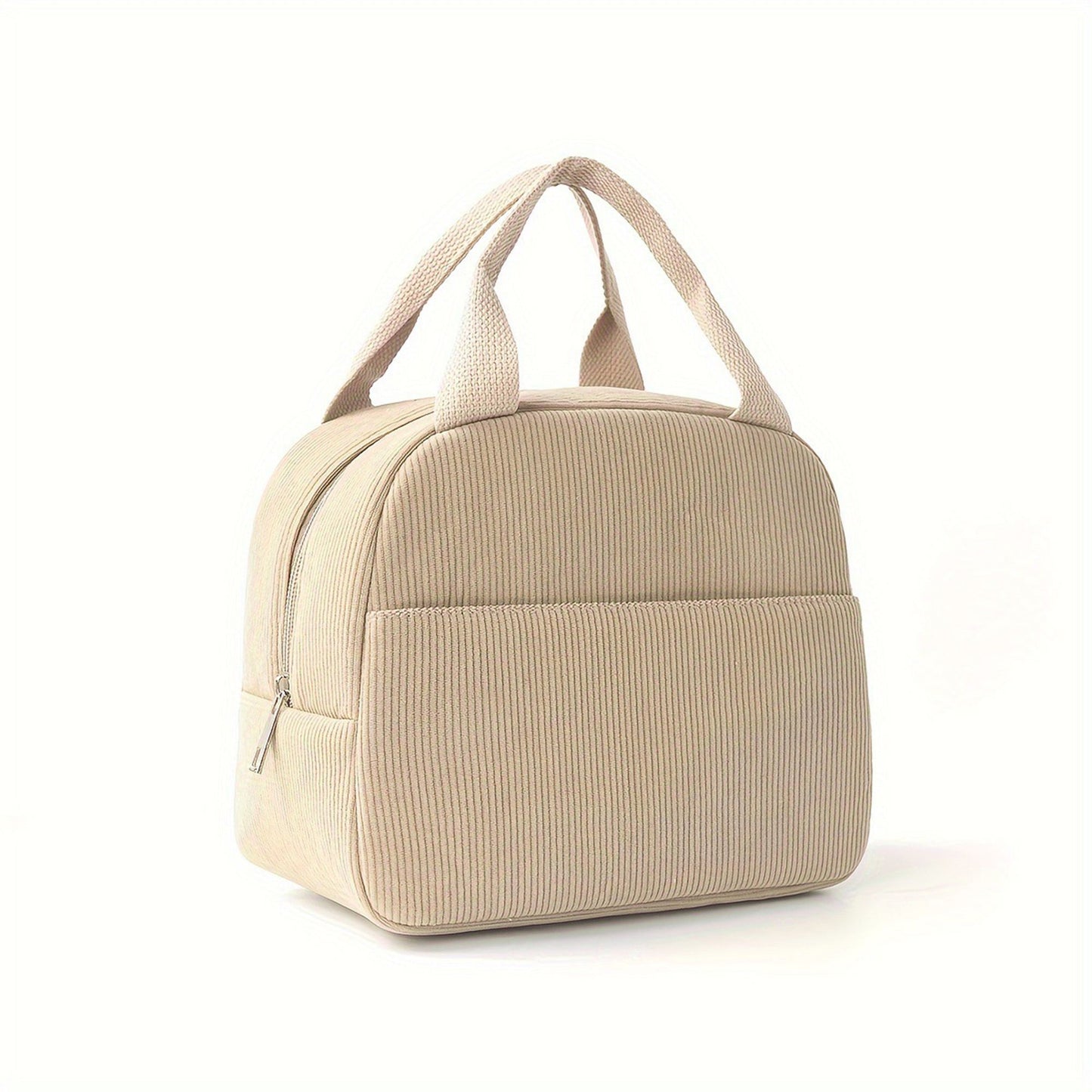 Insulated Corduroy Lunch Bag with Handle