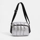 Quilted Crossbody Bag Adjustable Strap Front Zip Pocket Shoulder Bag