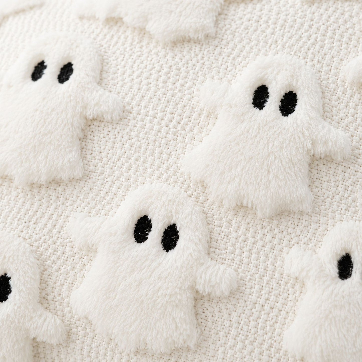 Halloween Ghost Textured Decorative Throw Pillow Cover for Sofa Bed Chair