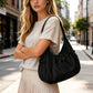 Lightweight Hobo Shoulder Bag with Adjustable Strap and Multiple Pockets