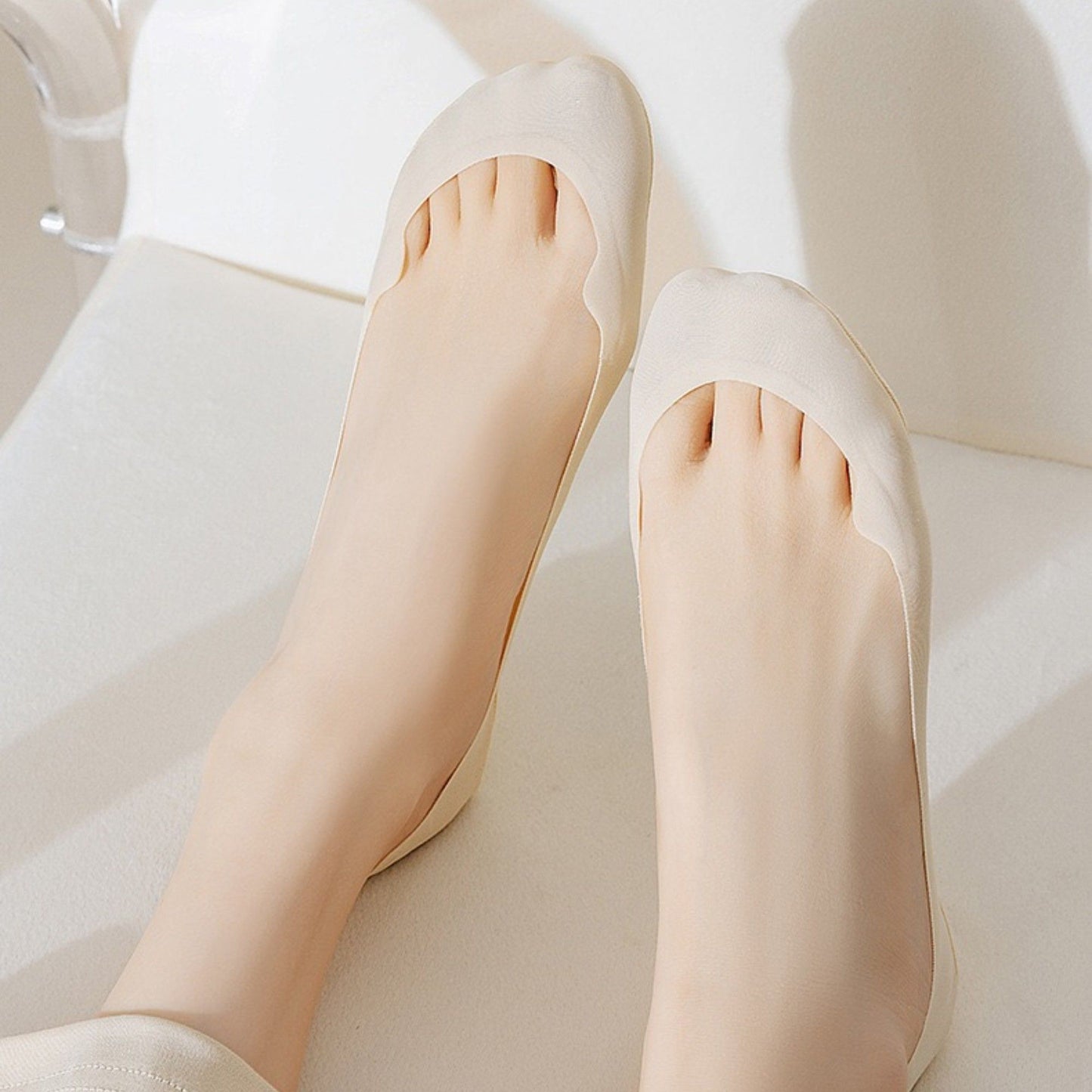 Ultra Low Cut No Show Socks with Anti-Slip Silicone Grip and Seamless Toe Protection 4-Pack