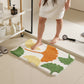 Tufted Floor Mat with Leaf Pattern Non Slip Backing Soft Plush Decorative Indoor Entryway Bathroom Rug