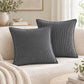 2 Pack Soft Ribbed Corduroy Throw Pillow Covers 18 x 18 Inch Solid Color