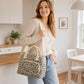 Printed Corduroy Lunch Bag with Adjustable Shoulder Strap