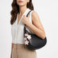 Cherry Blossom Bag Charm with Gold Tone Chain and Clip