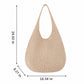 Knit Hobo Shoulder Bag with Slouchy Shape Textured Crochet Look and Wide Strap for Casual Carry