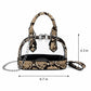 Clear PVC Mini Crossbody Satchel Bag with Print Trim and Chain Strap
