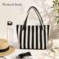 Striped Terry Cloth Tote Bag Roomy Beach and Travel Shoulder Carryall