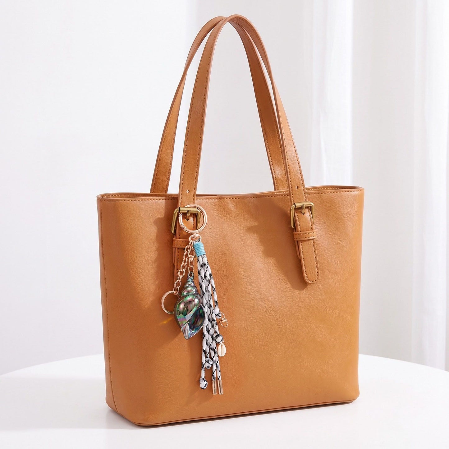 Coastal Seashell Tassel Bag Charm Keychain