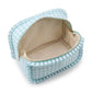 Ruffle Trim Travel Makeup Bag with Zipper Closure