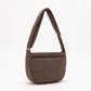 Soft Puffy Quilted Crescent Bag with Smooth Padded Panels and Adjustable Shoulder Straps 10.4x3.9x7.9in