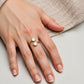 Women's Dual Stone Adjustable Open Ring with Smooth Polished Band and Minimalist Gem Accents for a Refined Modern Look