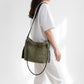 Vertical Seam Padded Hobo Tote Bag with Dual Convertible Straps for Shoulder Crossbody Wear 9.4x8.7x4.7in