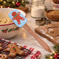 Christmas Silicone Spatula with Wooden Handle for Baking and Cooking