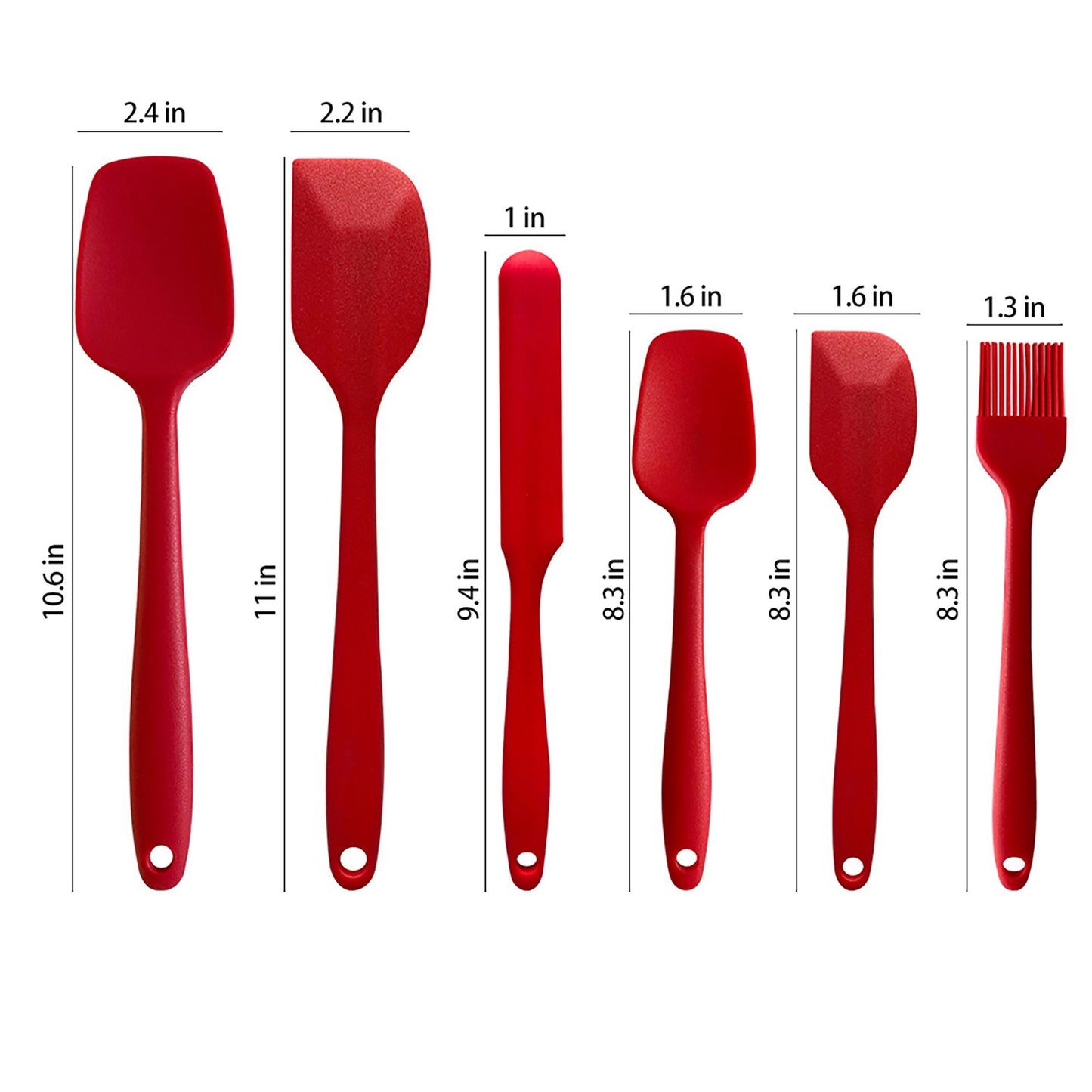 6-Piece Silicone Spatula Set with Handles, Flexible and Durable Kitchen Tools for Cooking and Baking