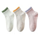 3-Pair Set Short Ankle Grip Socks with Ribbed Cuffs Cushioned Soles and Anti-Slip Bottom for Walking or Yoga
