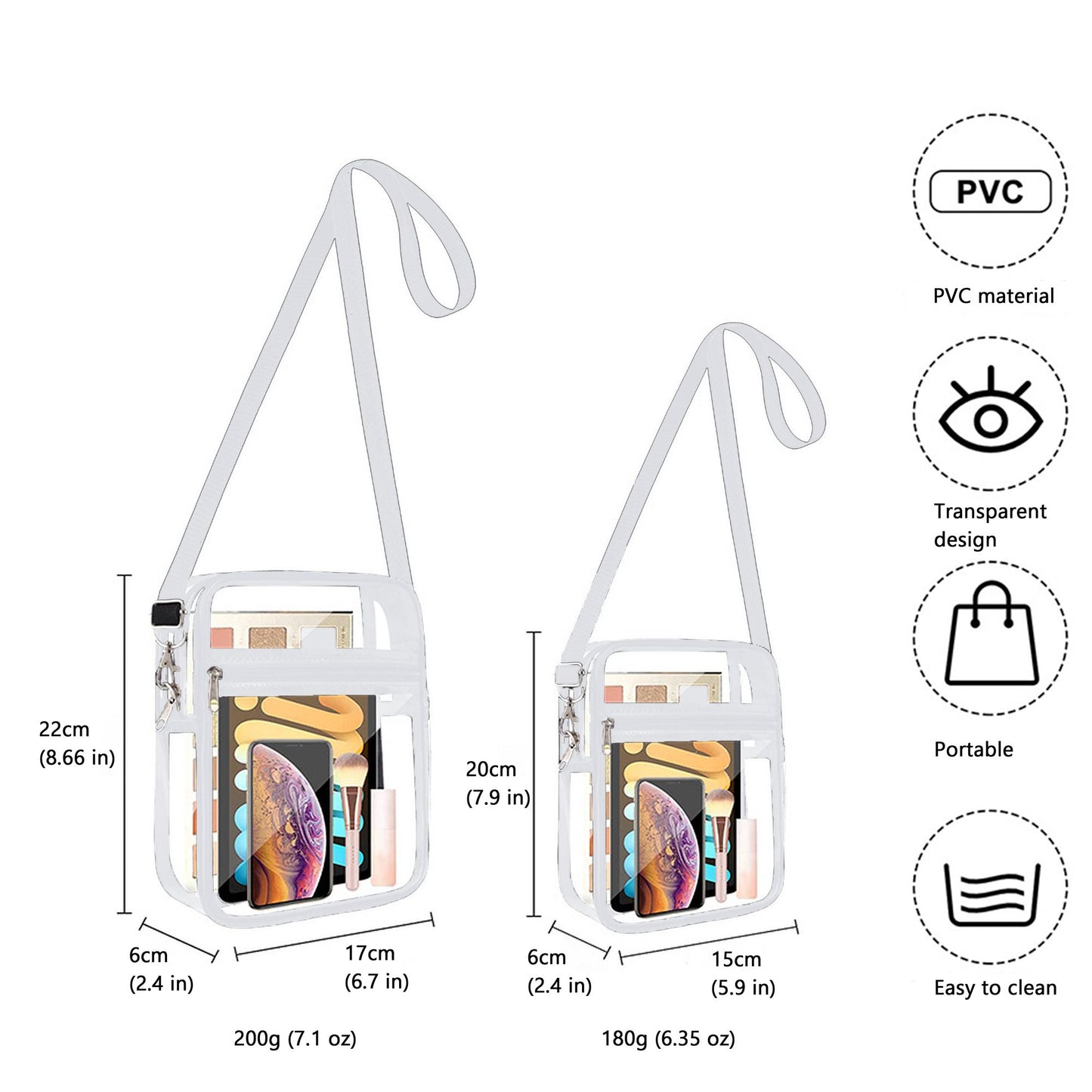 Sleek Clear Women's Shoulder Bag