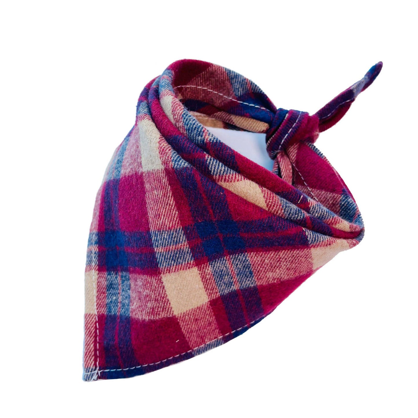 Plaid Pet Bandana Scarf Soft Tie-On Triangle Neck Accessory Classic Check Pattern