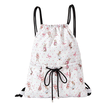 Printed Drawstring Backpack for Women, Large Capacity Lightweight Everyday Bag