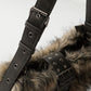 Faux Fur Shoulder Bag Vintage Belted Underarm Bag
