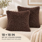 2 Pack Shaggy Faux Fur Throw Pillow Covers 18 x 18 Inch for Couch Sofa and Bed