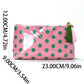 Large Polka Dot Cosmetic Bag Water Resistant Travel Toiletry Pouch with Tassels