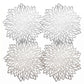 4 Piece Set Round Floral Cutout PVC Placemats Heat Resistant Decorative Table Mats