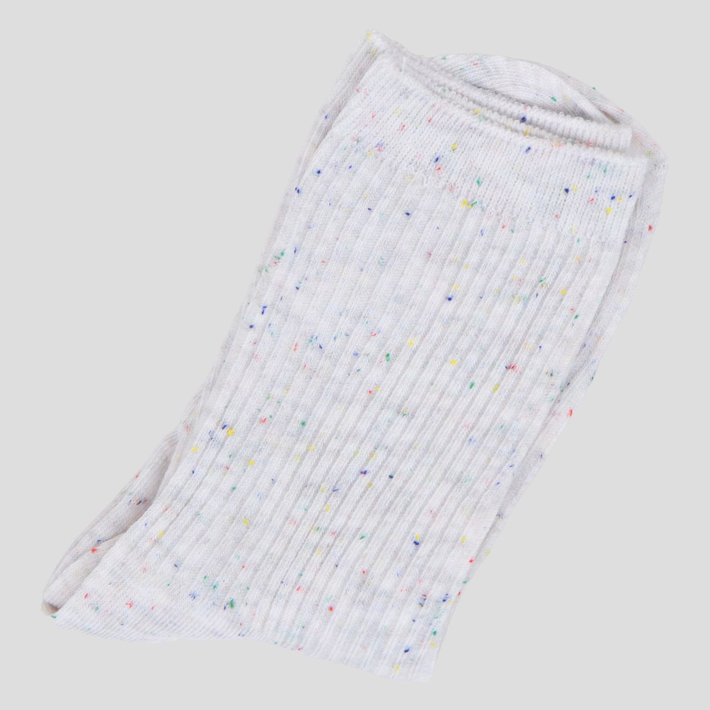 Chic Style Solid Speckled Crew Socks Non Slip Cotton for Casual 2 Pairs 4 Season