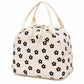 Strawberry Print Corduroy Insulated Lunch Bag with Handles and Zip Closure