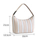 Striped Insulated Lunch Bag Large Capacity Lunch Tote with Shoulder Strap for Work School