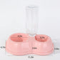 Plastic Double Pet Bowl with Gravity Water Bottle Feeder