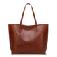 Large Faux Leather Shoulder Tote Bag with Tassel and Magnetic Snap Closure