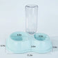 Plastic Double Pet Bowl with Gravity Water Bottle Feeder