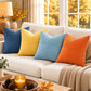 4 Pack Patchwork Corduroy Throw Pillow Covers 18 x 18 Inch for Sofa and Bed