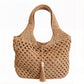 Crochet Shoulder Bag with Tassel Detail Soft Knit Handbag Lightweight Casual Everyday Tote