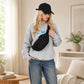 Crossbody Sling Bag with Adjustable Strap Zip Closure and Braided Pull