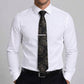 Men's Rose Floral Tie Gift Set with Matching Pocket Square Cufflinks and Silver Tie Clip