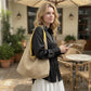 Woven Straw Hobo Shoulder Bag with Smooth Strap Lightweight Crochet Knit Slouchy Tote Bag