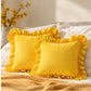Velvet Ruffle Decorative Throw Pillow Cover Set of 2