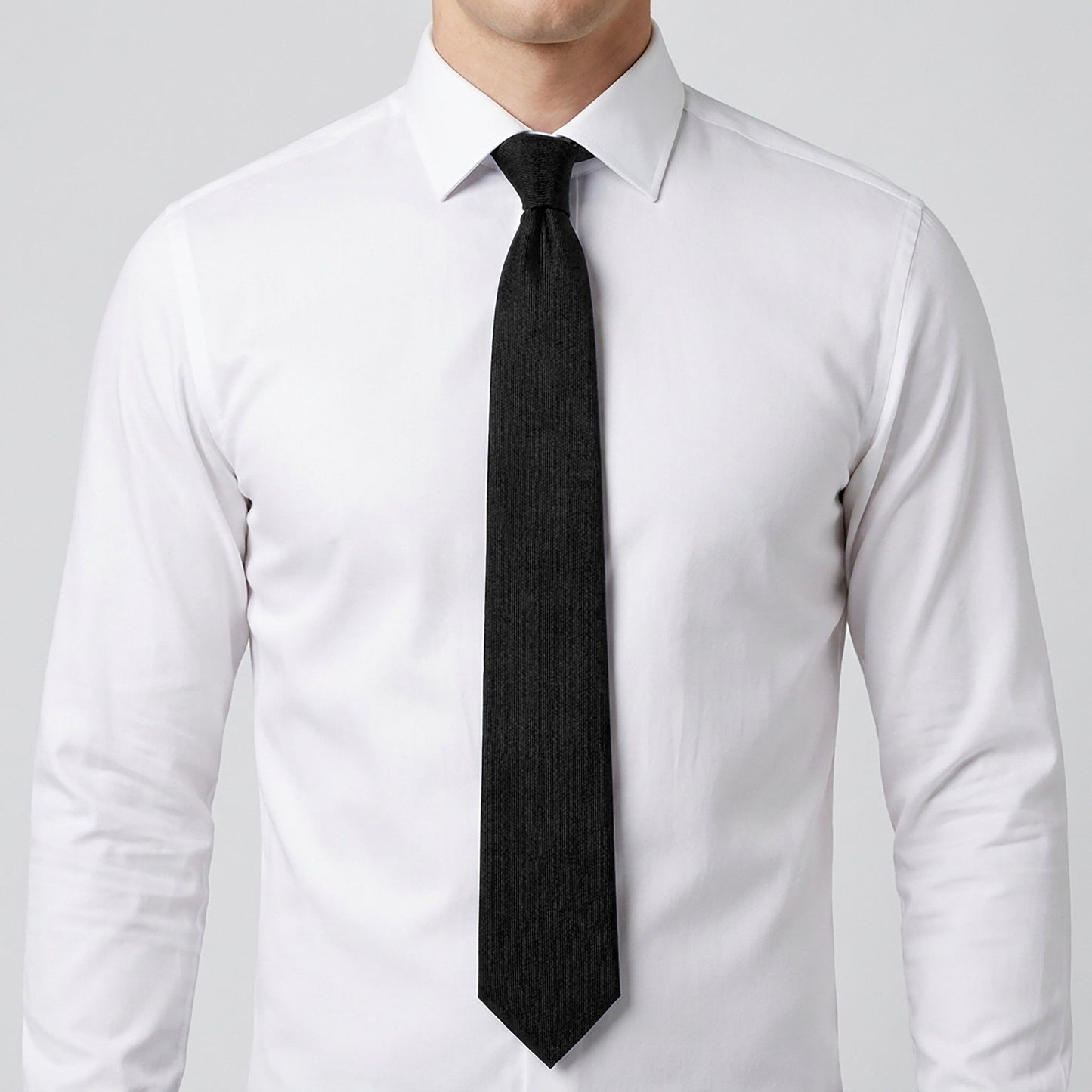 Men's Solid Smooth Finish Tie Classic Necktie 57 Inch Length 3.1 Inch Width Formal Business Accessory